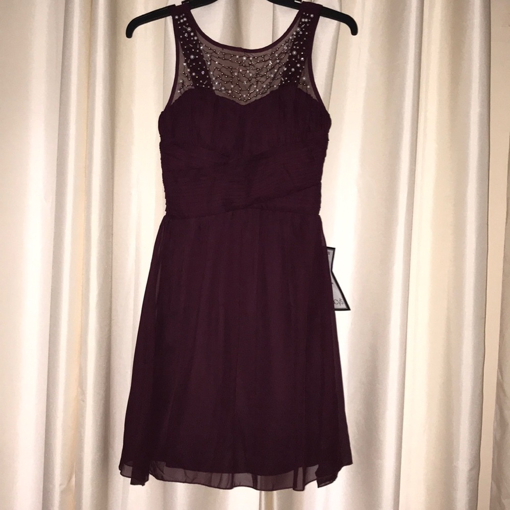 Short Plum Homecoming/Prom Dress(size 7)